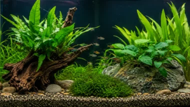Live aquarium plants for beginners in a freshwater fish tank