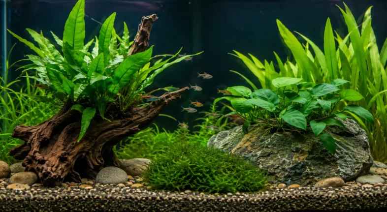 Live aquarium plants for beginners in a freshwater fish tank